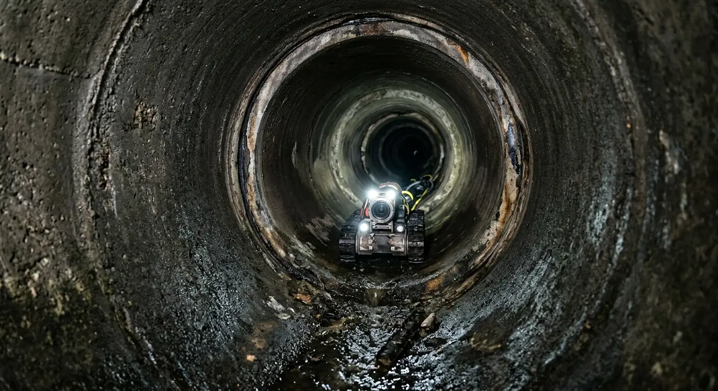 Robotic sewer camera inspecting pipe interior for Sewer Line Repair in Richfield